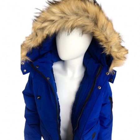 Zimná predĺžená chlapčenská bunda - modrá