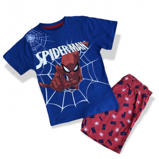 Chlapčenské letné pyžamko Spiderman - modré