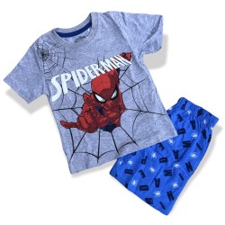Chlapčenské letné pyžamko Spiderman - sivé