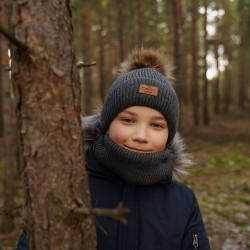 Zimný chlapčenský komplet Best sivý