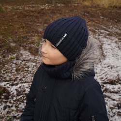 Zimný komplet Adventure čierny - čiapka s nákrčníkom