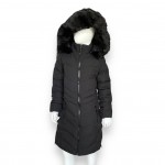Zimná predĺžená dievčenská bunda - čierna