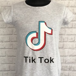Šedé tričko TIK-TOK