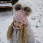 Zimný dievčenský komplet Telisa - smotanový